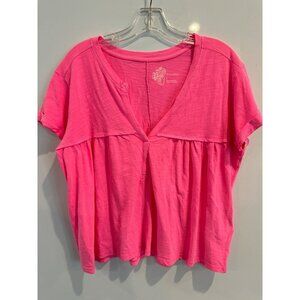 Like New Pilcro Flourescent Pink Top Boxy Fit Size S